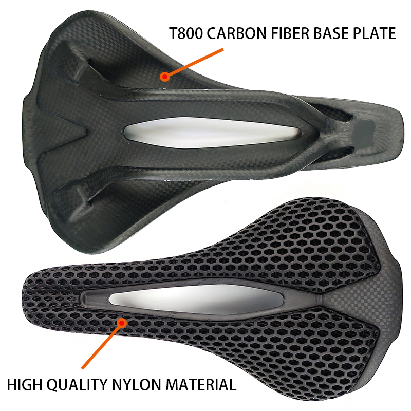 Carbon Saddle 3D Printed Honeycomb - دراجة خفيفة T800 ألياف الكربون سباق