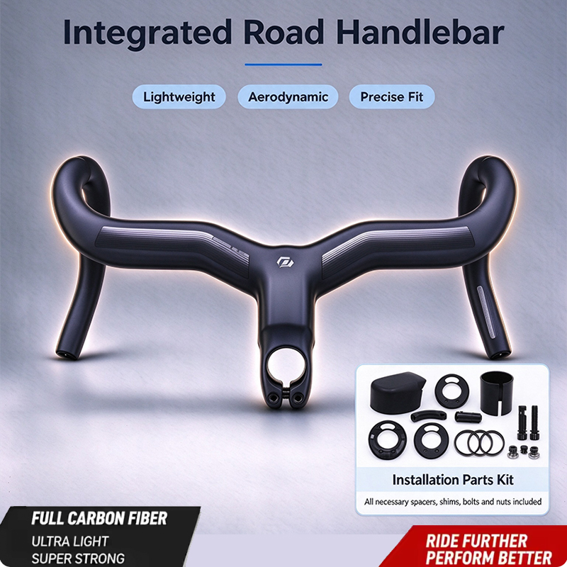 Integrated Carbon Handlebar Stem Gravel - مقود دراجة مدمج من ألياف الكربون