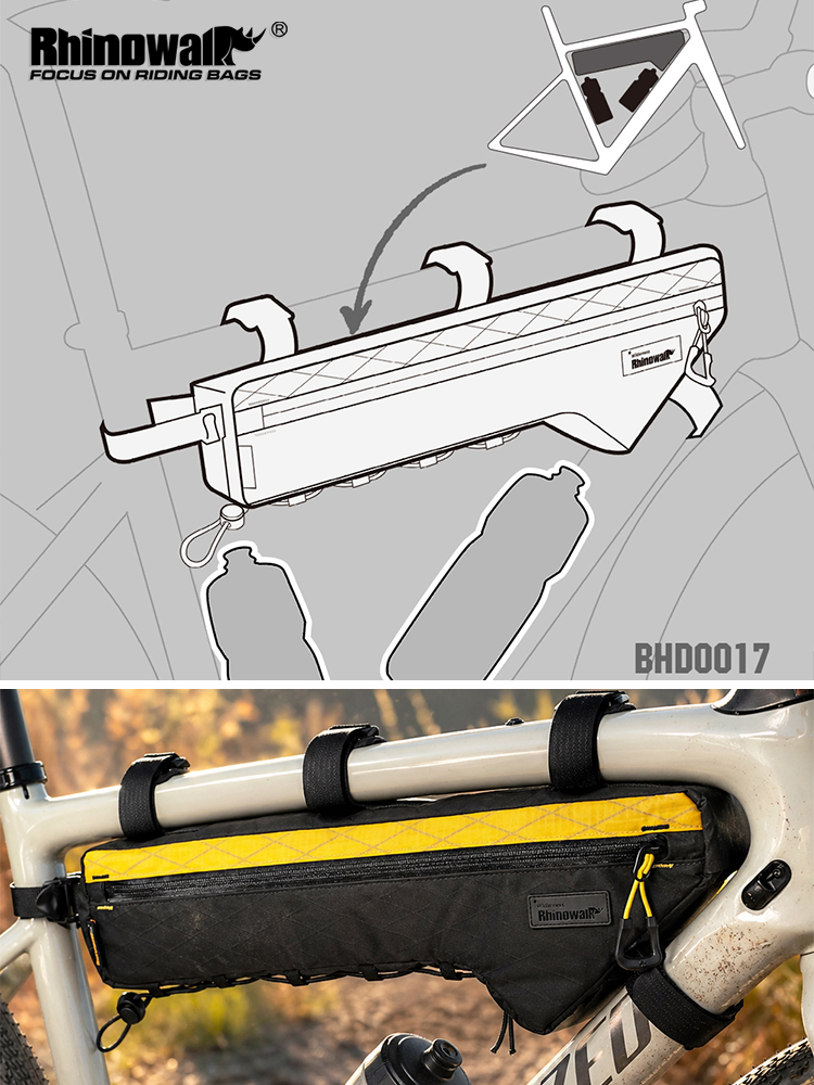 حقيبة دراجة مثلثة الشكل من Rhi - مراجعة Gravel Bike Frame Bag Bikepacking وسعره