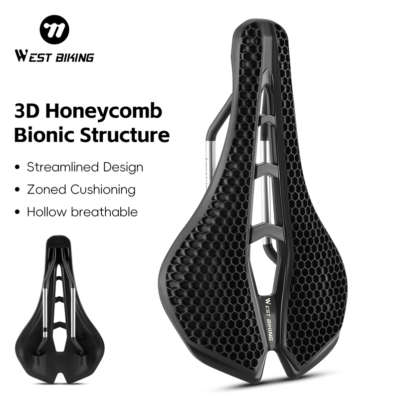 غرب ركوب الدراجات دراجة السرج  - مراجعة Carbon Saddle 3D Printed Honeycomb وسعره