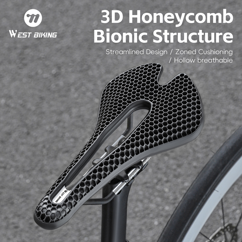 غرب ركوب الدراجات دراجة السرج  - مراجعة Carbon Saddle 3D Printed Honeycomb وسعره