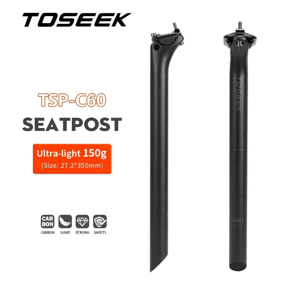 عمود مقعد دراجة TOSEEK T800 من - مراجعة Carbon Seatpost 27.2 31.6 Offset وسعره