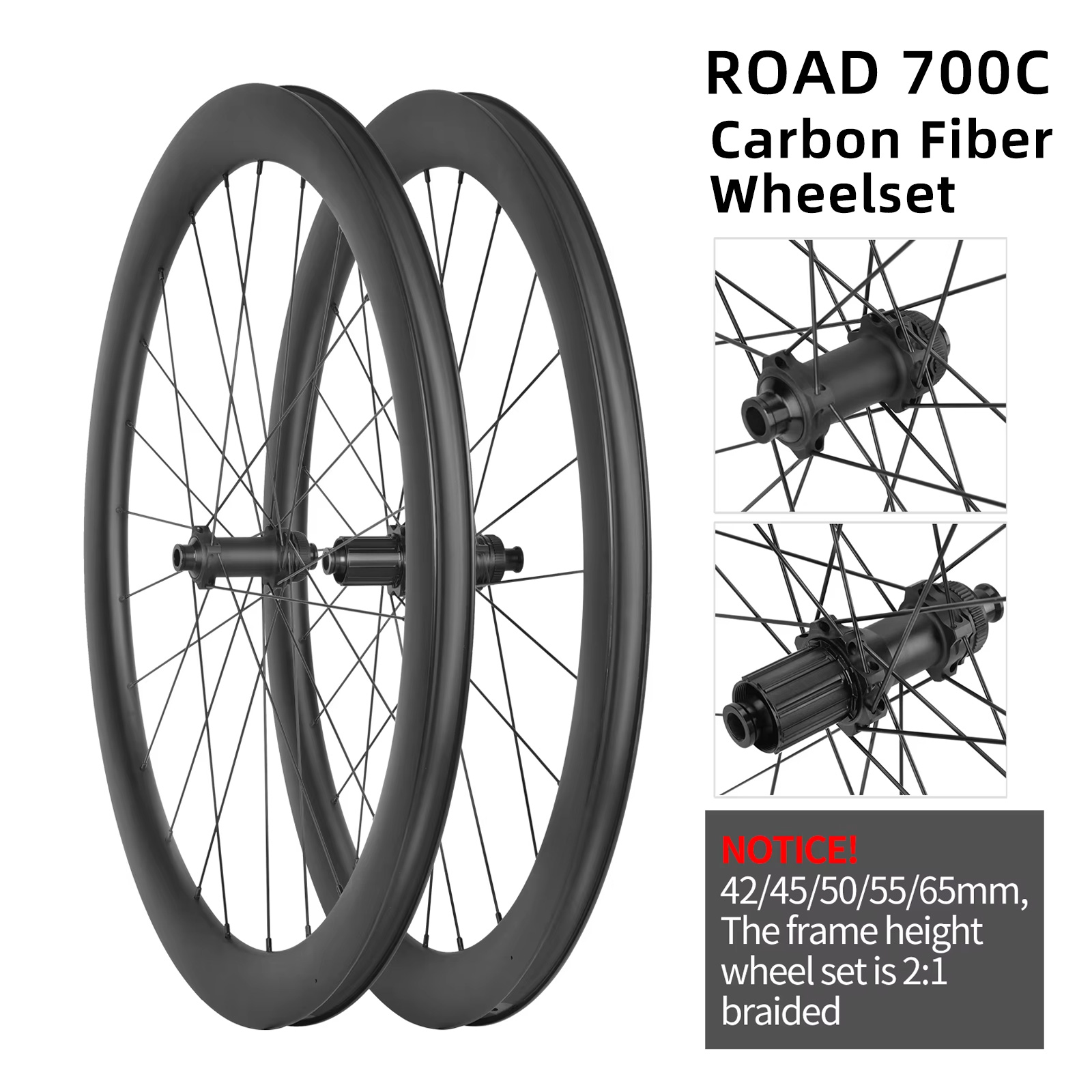 عجلات دراجة طريق من ألياف الكر - مراجعة Gravel Bike Wheelset Carbon 700C وسعره