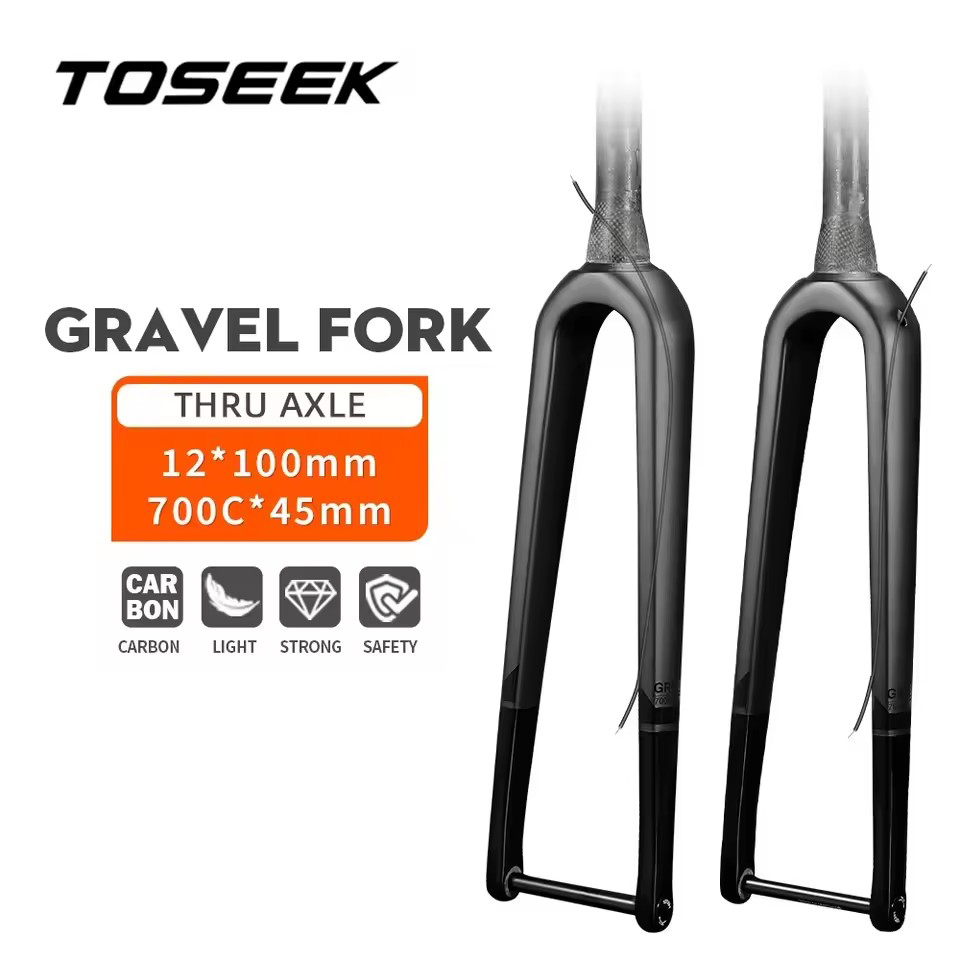 TOSEEK T800 الكربون شوكة دراجة - مراجعة Carbon Fork Gravel Disc Brake وسعره