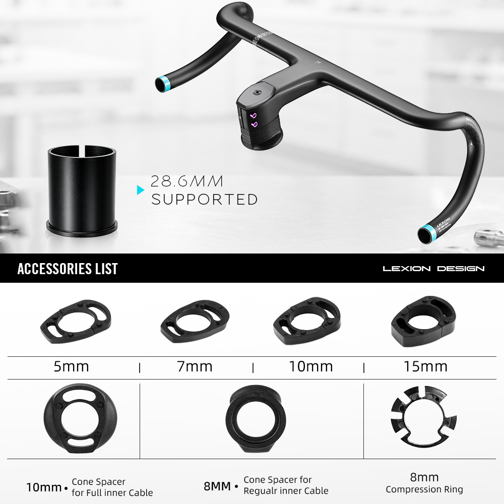 مقود دراجة LEXON من الكربون ال - مراجعة Integrated Carbon Handlebar Stem Gravel وسعره