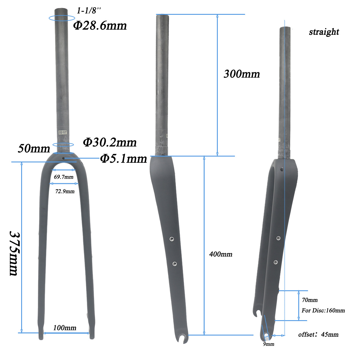 شوكة دراجة FCFB TORAY T800 من  - مراجعة Carbon Fork Gravel Disc Brake وسعره