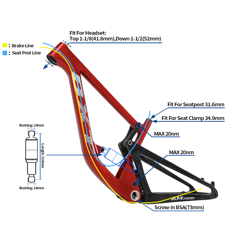 إطار دراجة هوائية من الكربون B - مراجعة Carbon Mountain Bike Frame 29Er Boost وسعره