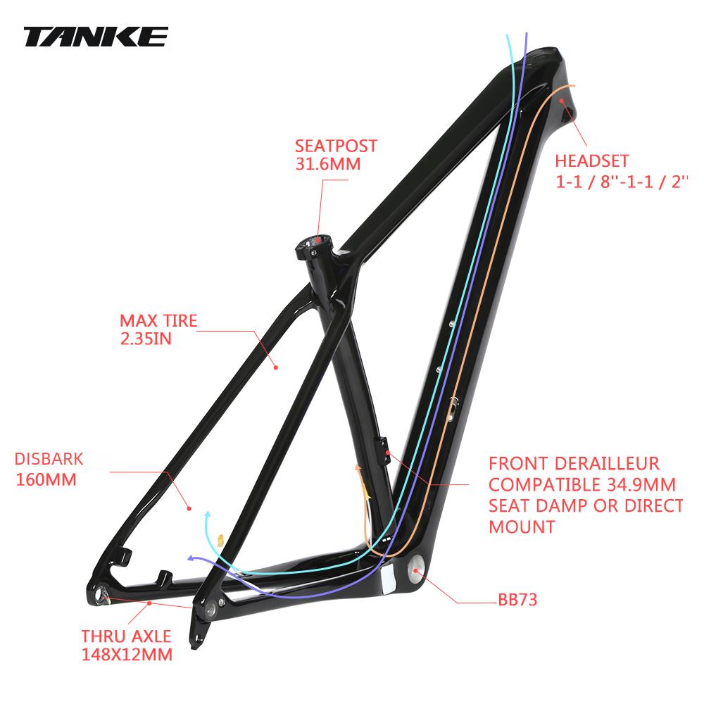 إطار دراجة جبلية كربونية TANKE - مراجعة Carbon Mountain Bike Frame 29Er Boost وسعره