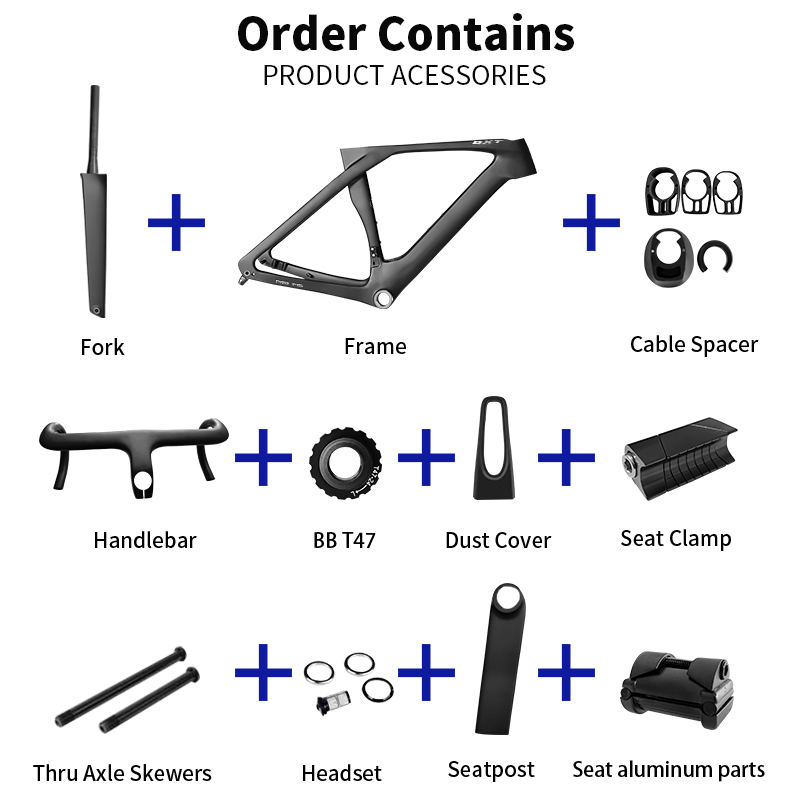 BXT قرص كربون مخفي بالكامل إطا - مراجعة Carbon Fiber Road Bike Frame Aero وسعره