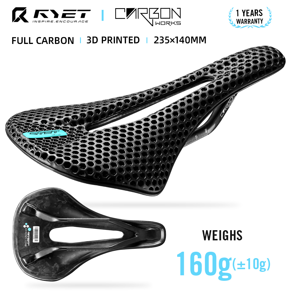سرج دراجة RYET مصنوع من الكربو - مراجعة Carbon Saddle 3D Printed Honeycomb وسعره