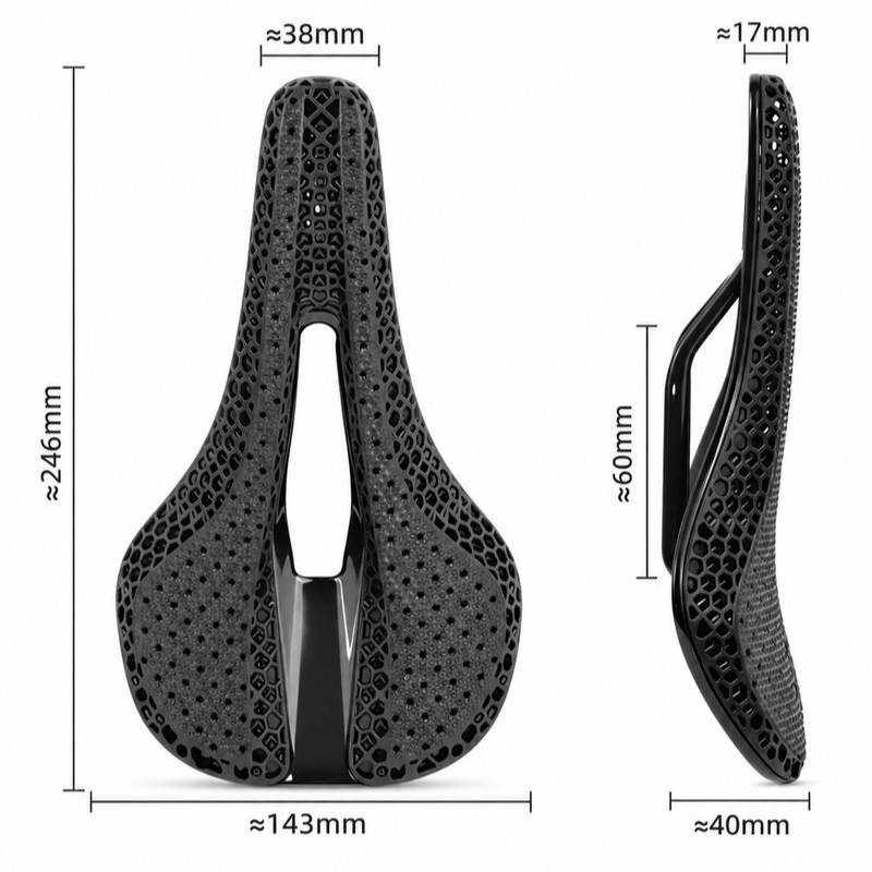 مقعد دراجة هوائية من ألياف الك - مراجعة Carbon Saddle 3D Printed Honeycomb وسعره