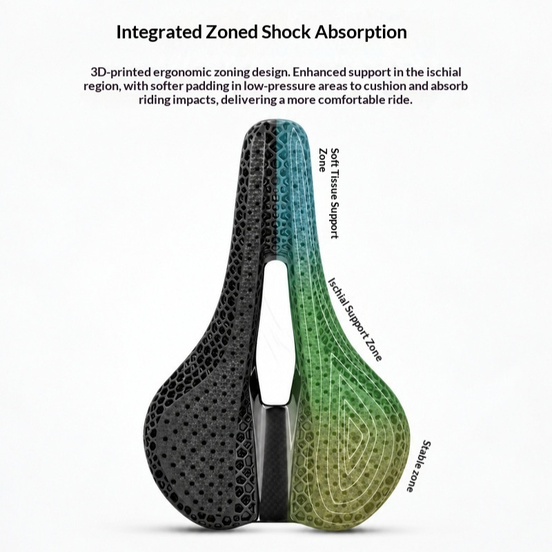 مقعد دراجة هوائية من ألياف الك - مراجعة Carbon Saddle 3D Printed Honeycomb وسعره